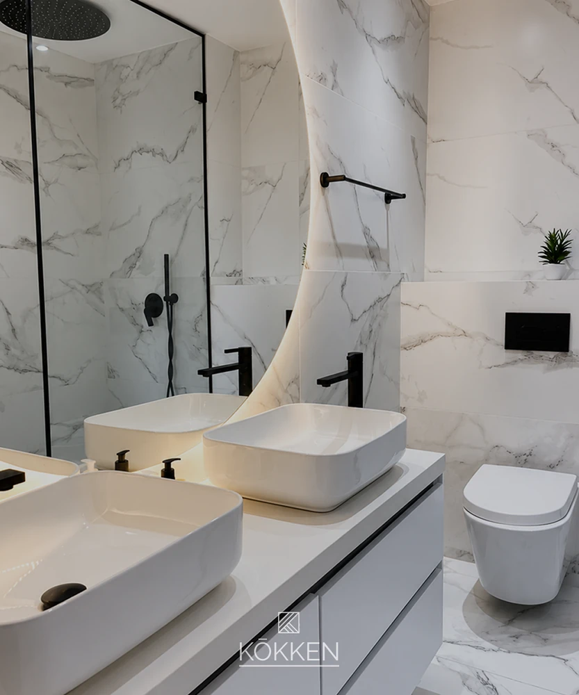 Mueble de baño y zona de ducha