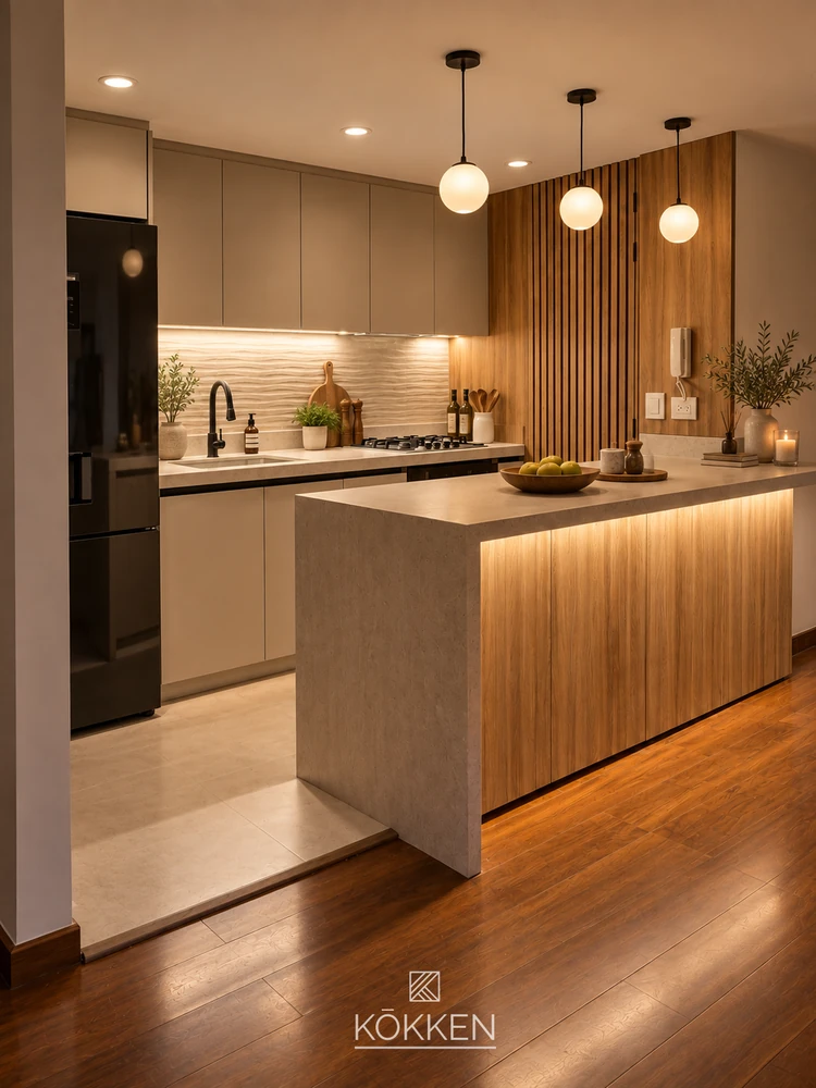 Madera y superficies claras