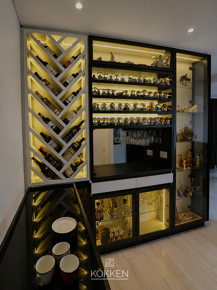 Almacenamiento y exhibición de vinos